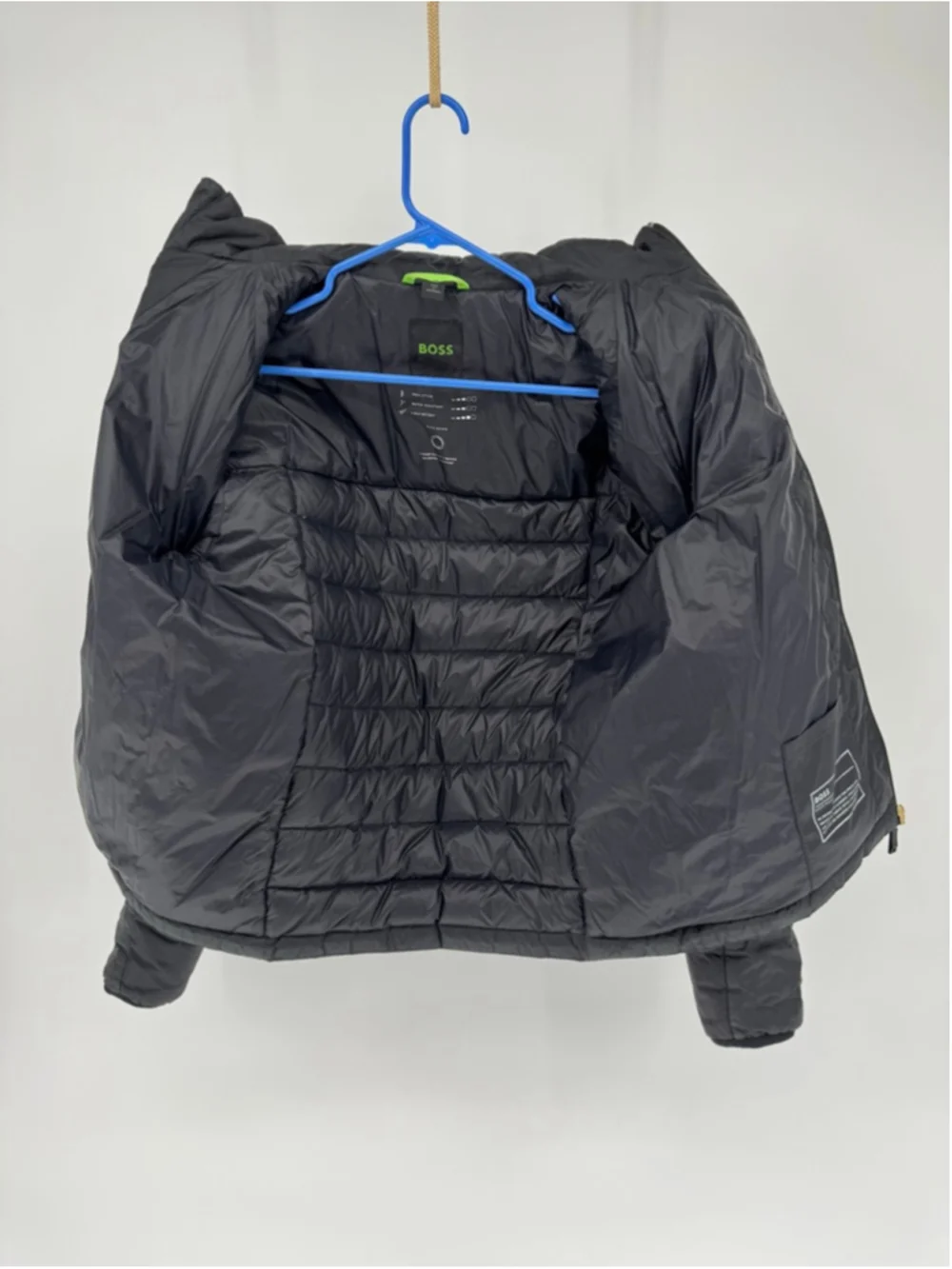 BOSS Men's Black Puffer Jacket with Gold Accents, Size L - Picture 7 of 10